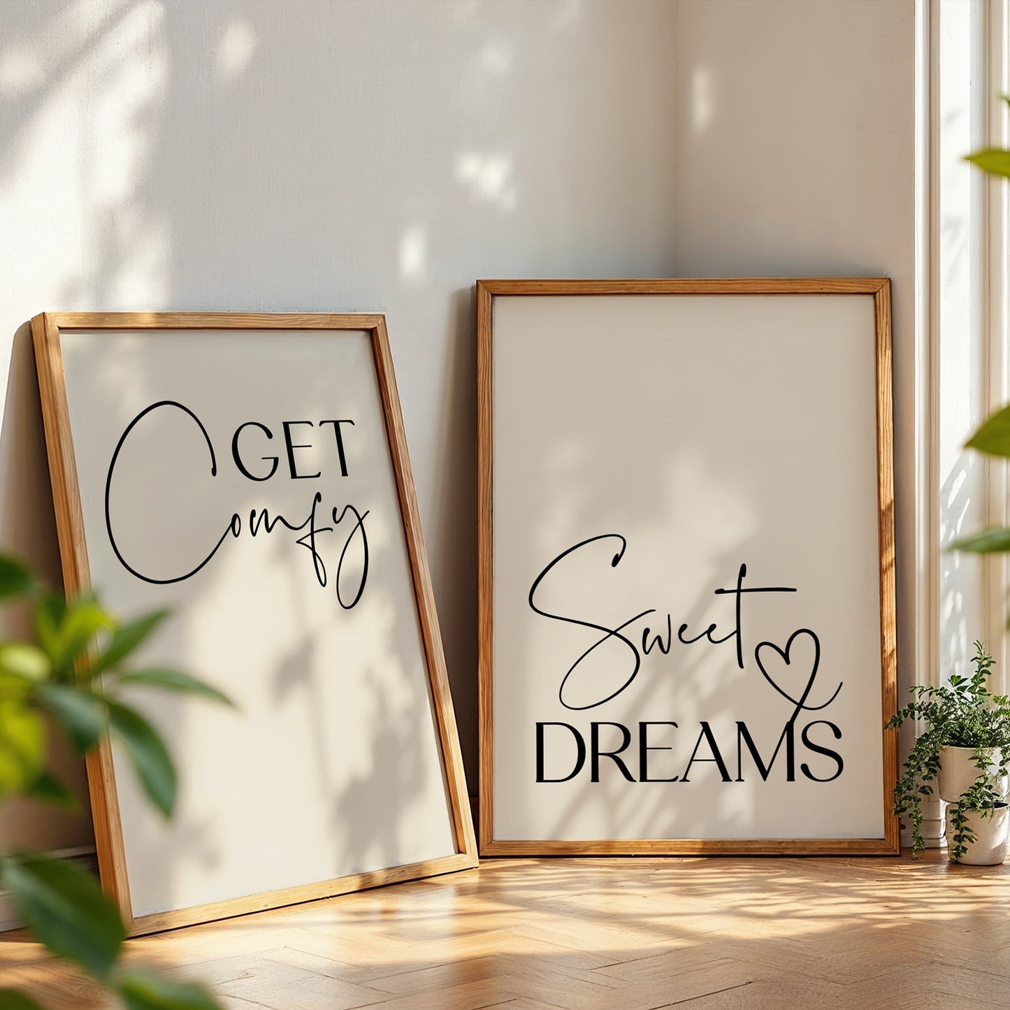 Set of 2 Bedroom Prints, Beige