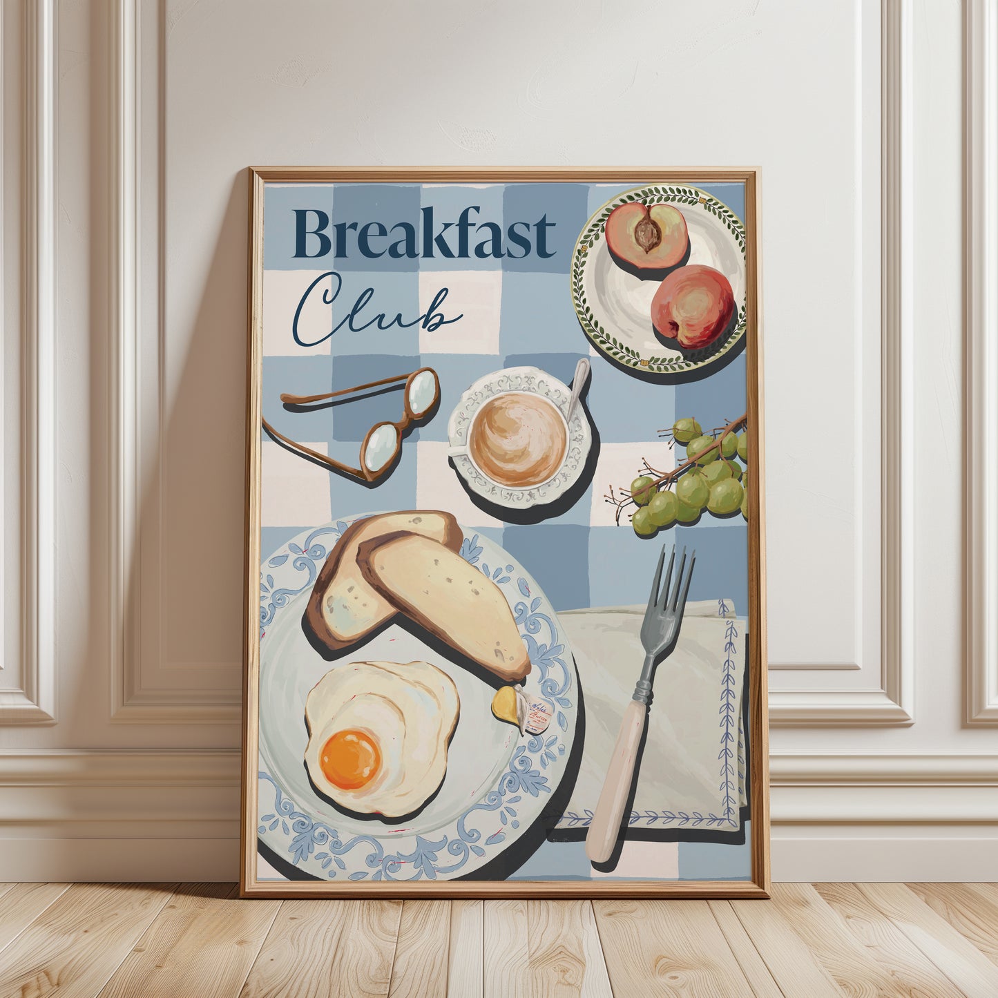 Breakfast Club Kitchen Print, Light Blue