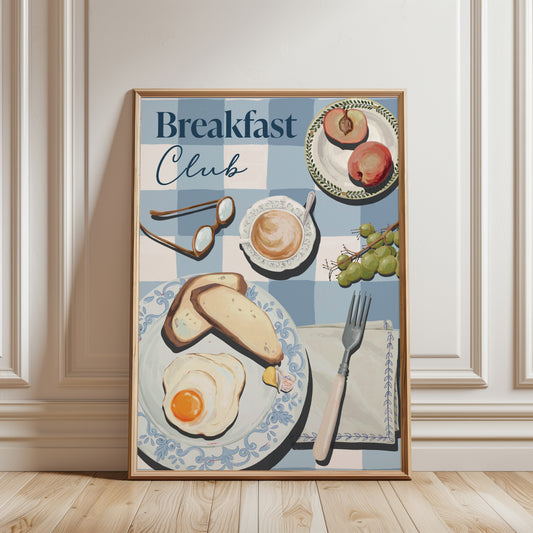 Breakfast Club Kitchen Print, Light Blue