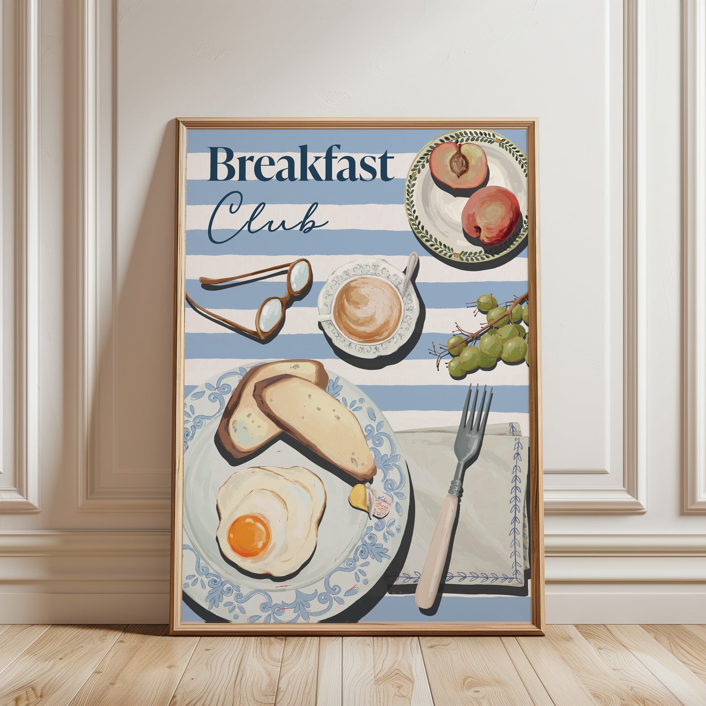 Breakfast Club Kitchen Print, Light Blue