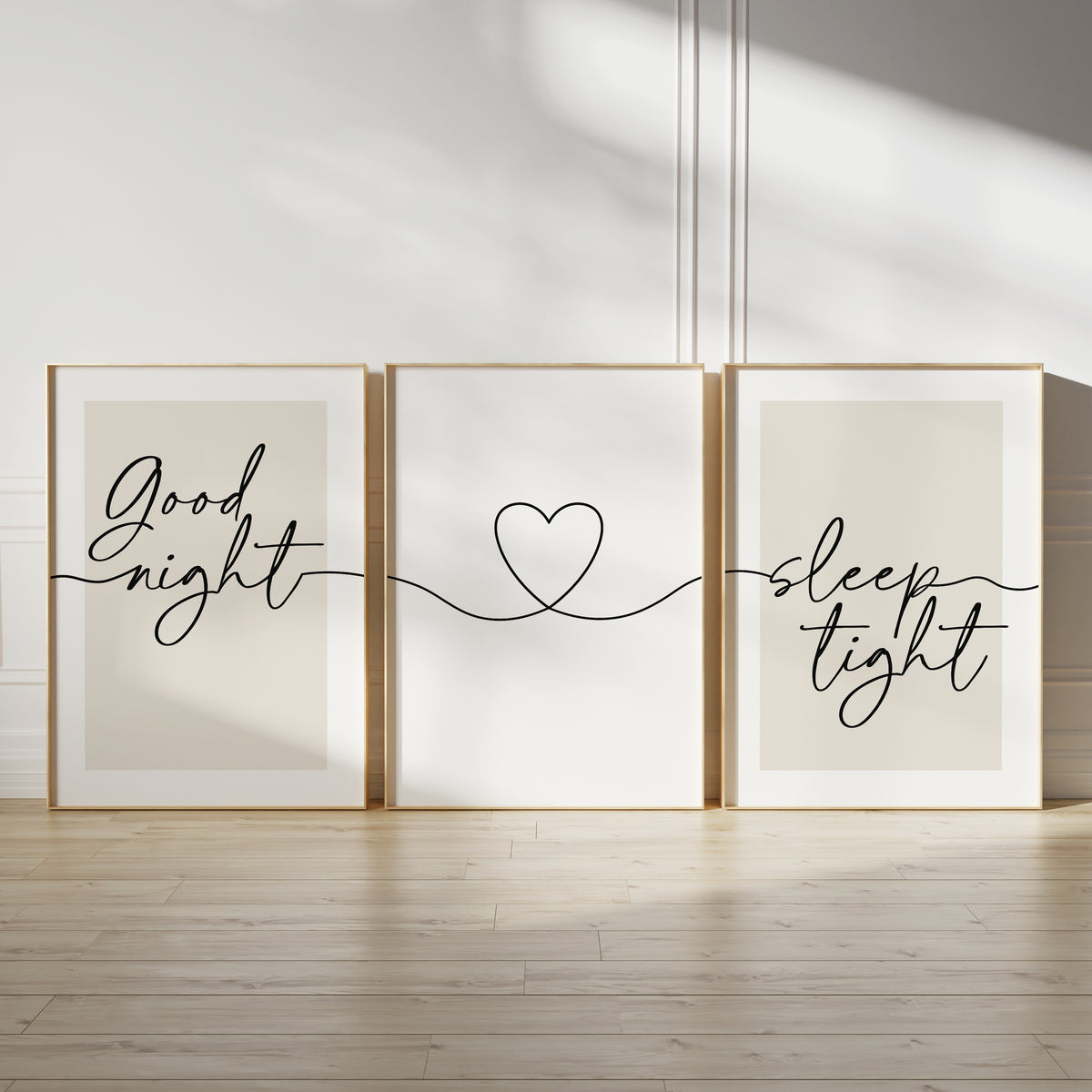 Set of 3 Light Beige Bedroom Prints - 11x14"