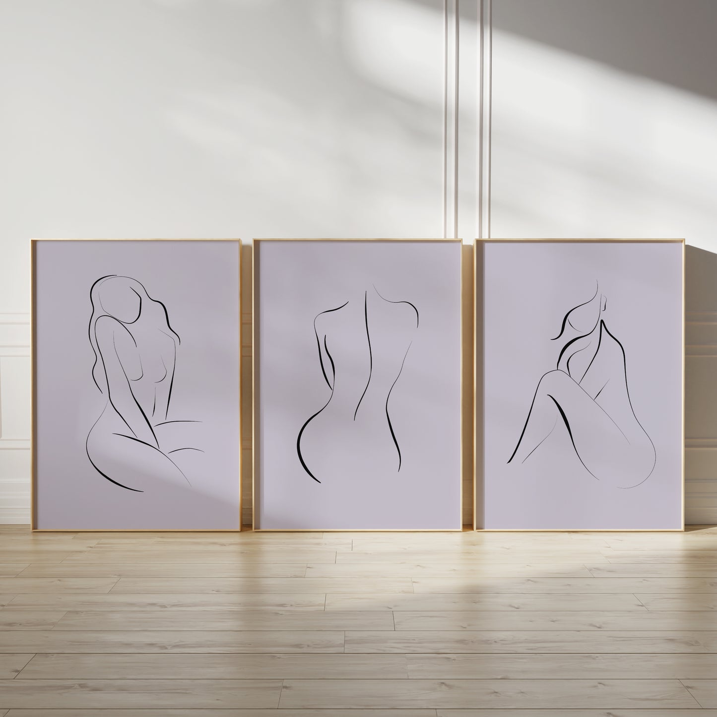 Lilac women line art bedroom prints