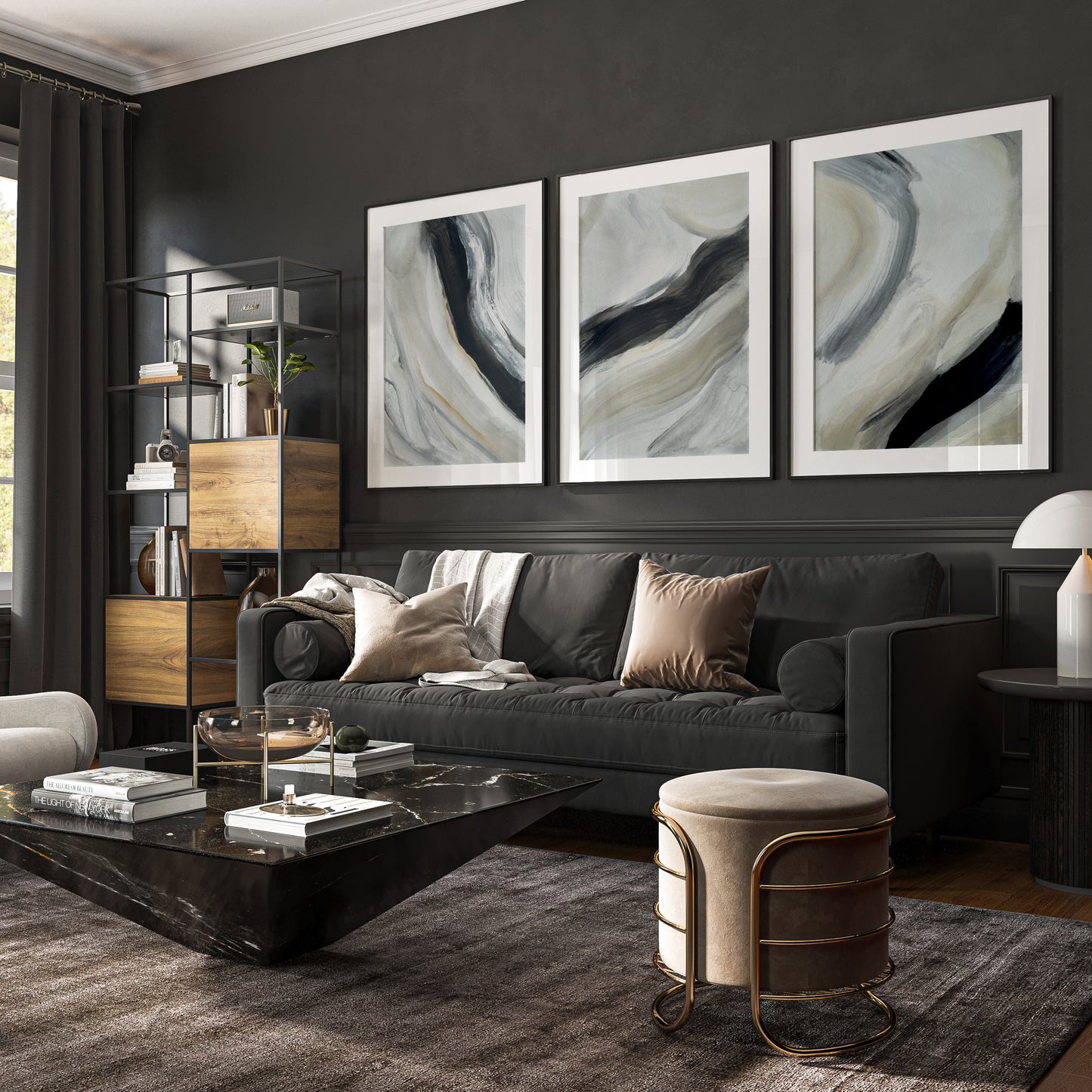 Abstract Wall Art, Set of 3 Prints