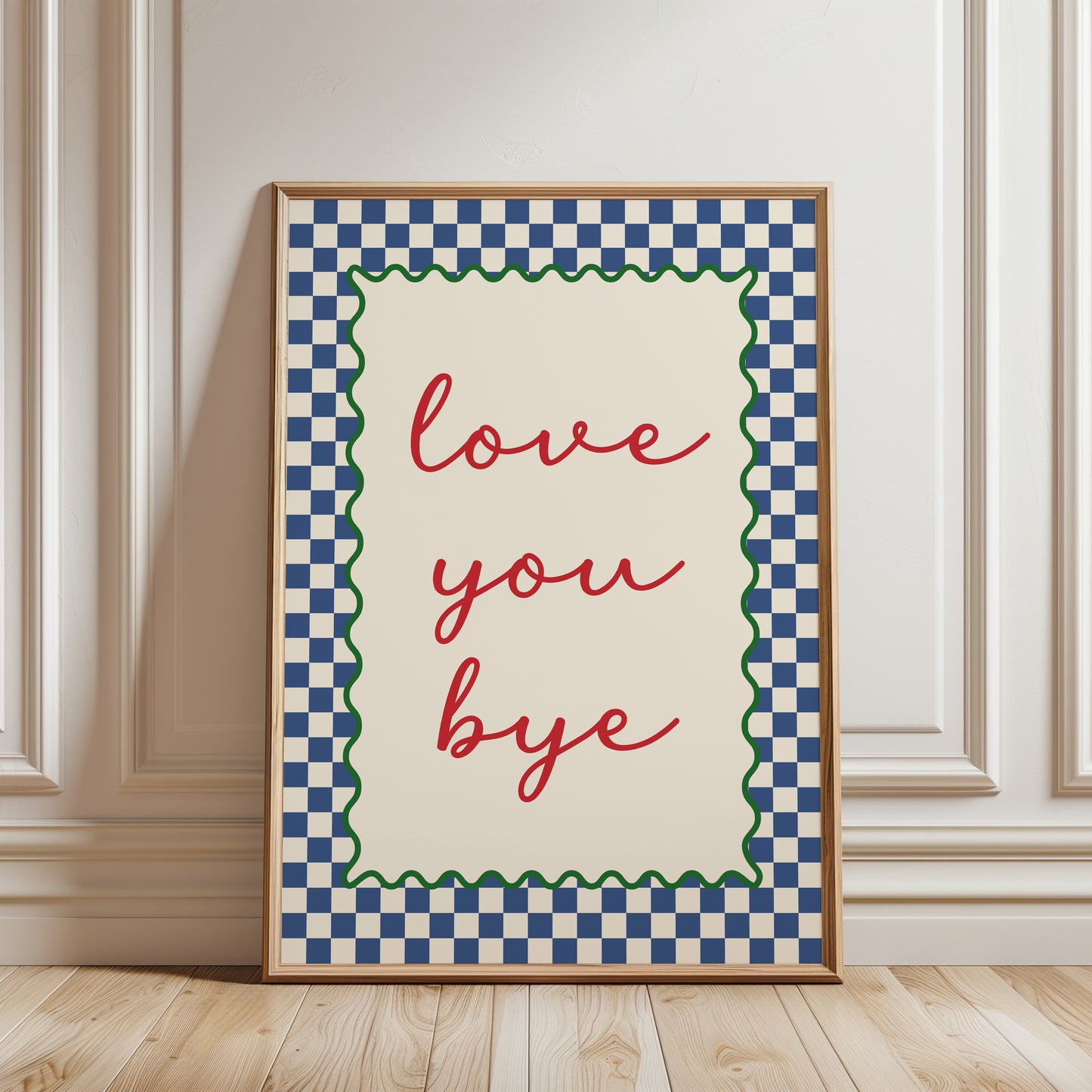 Blue Hallway Print, "Love you bye"