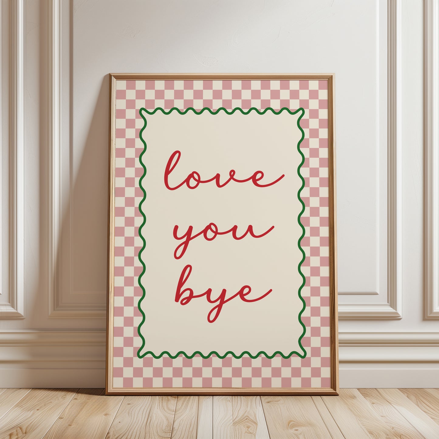 Pink Hallway Print, "Love you bye"