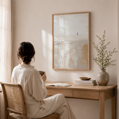 Neutral Abstract Landscape Art, Set of 3