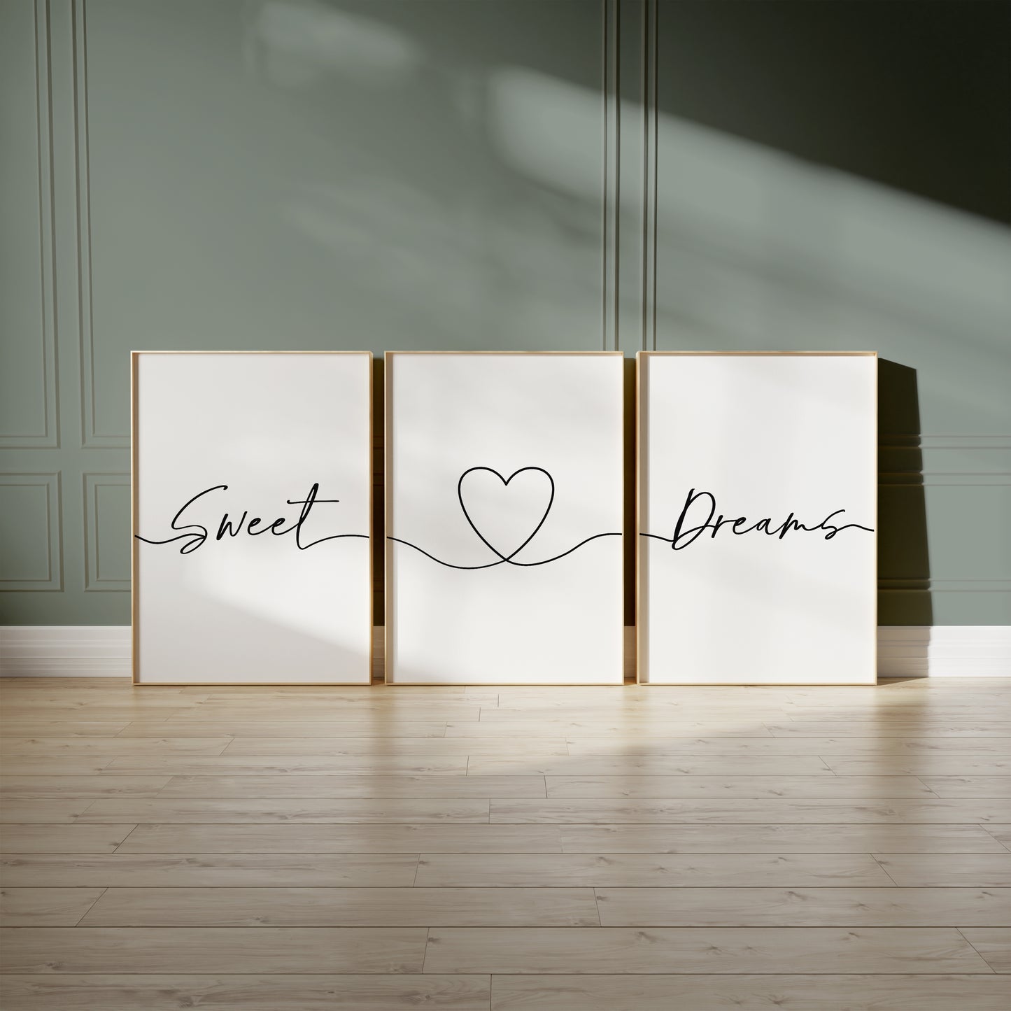 Set of 3 Minimalist Bedroom Prints, Sweet Dreams