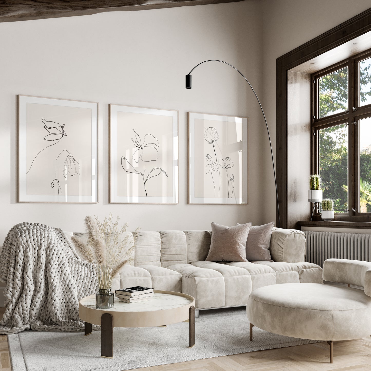 minimalist neutral living room wall art prints