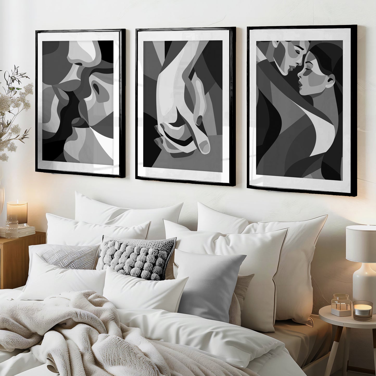 Mono abstract art for bedroom