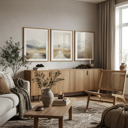 Neutral landscape living room wall art prints