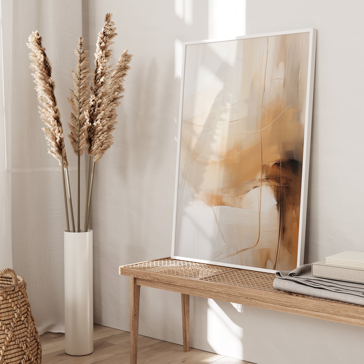 Brown & Beige Abstract Wall Art Print