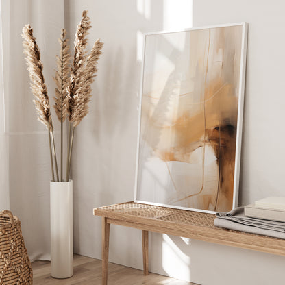 Brown & Beige Abstract Wall Art Print
