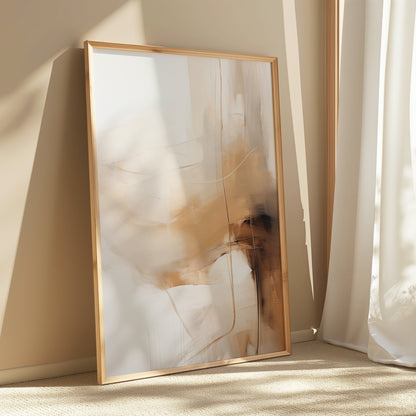 Brown & Beige Abstract Wall Art Print