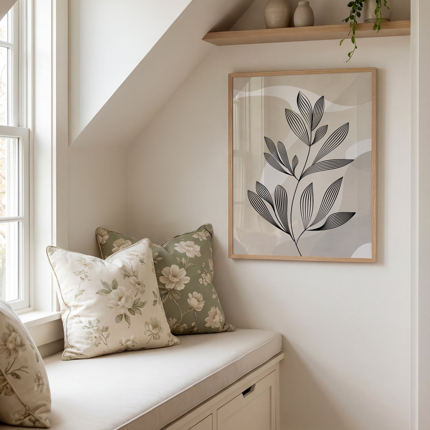 Beige Abstract Wall Print