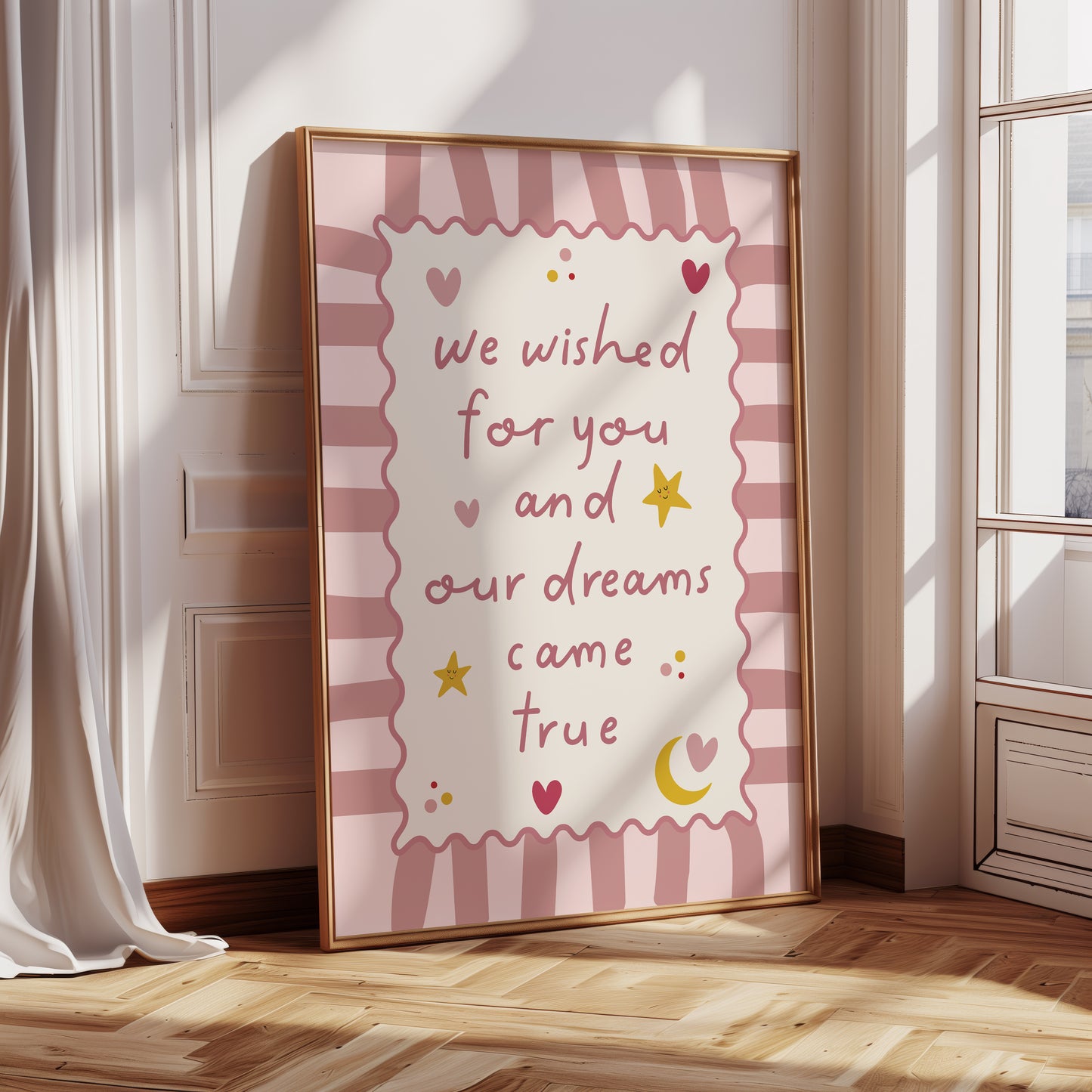 We Wished For You, Nursery Quote Print