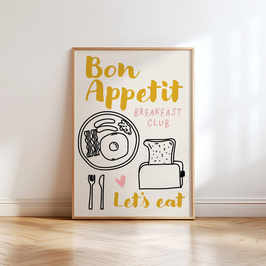 Ochre bob appetit kitchen print