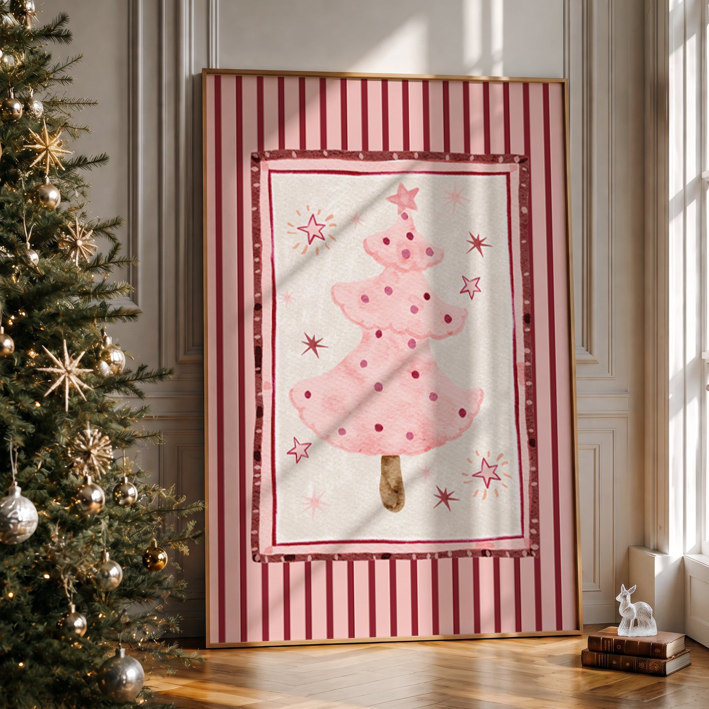 Pink Christmas Tree Print