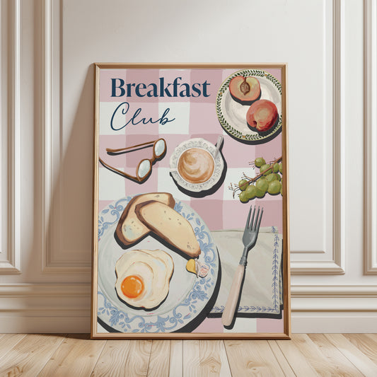 Breakfast Club Kitchen Print, Pink