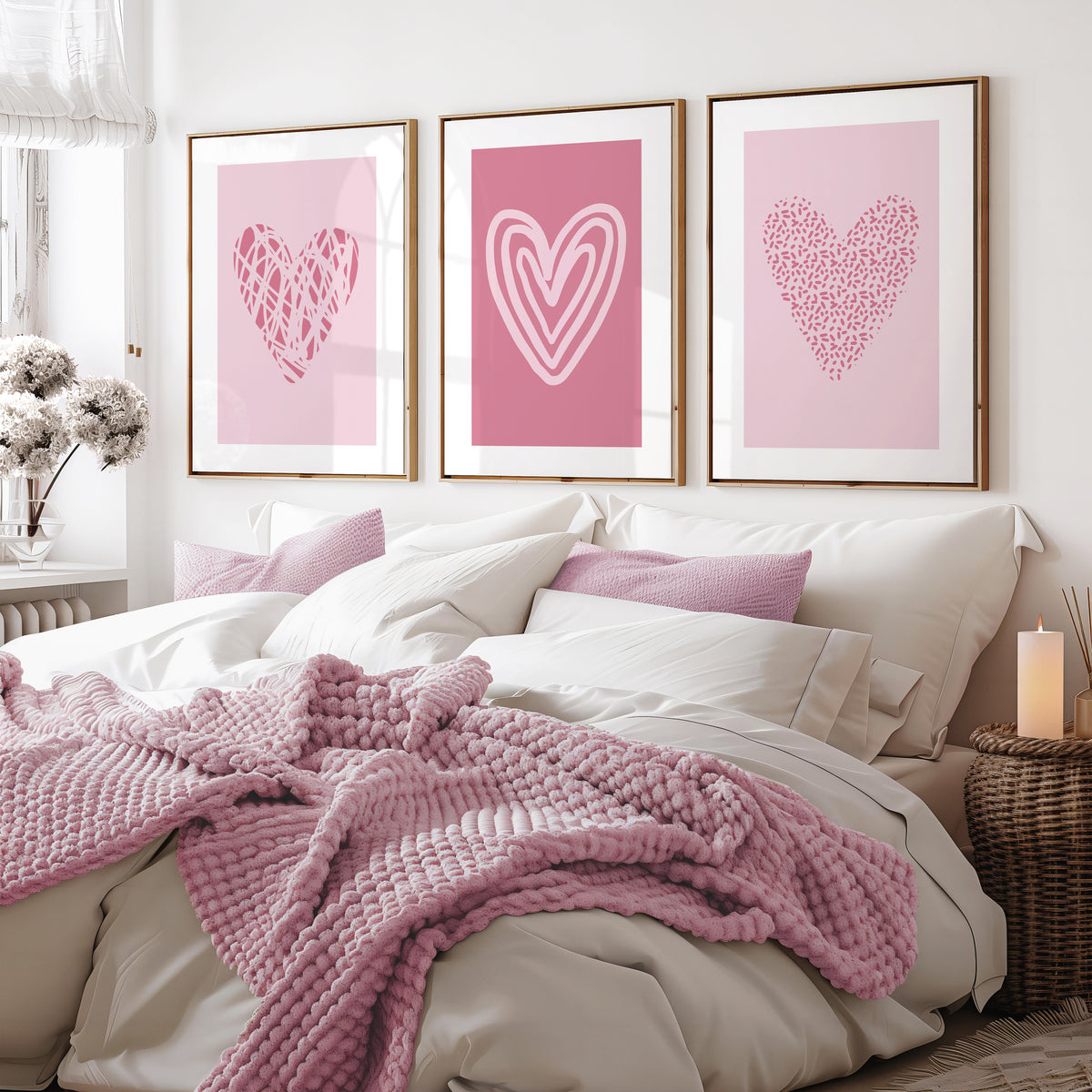 pink bedroom wall art prints