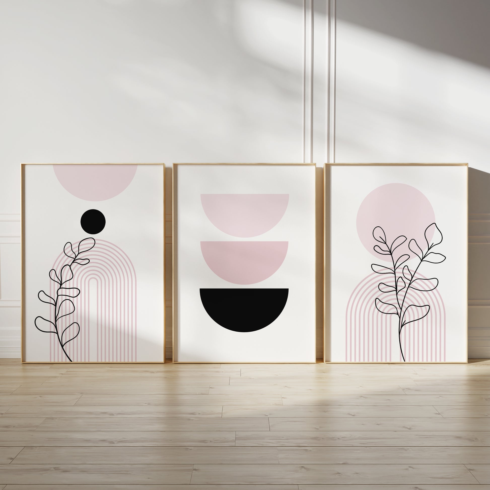 Pink boho wall art prints