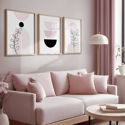 pink geometric wall art