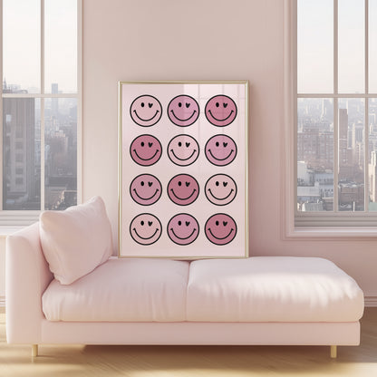 Girls Smiley Face Wall Art Print
