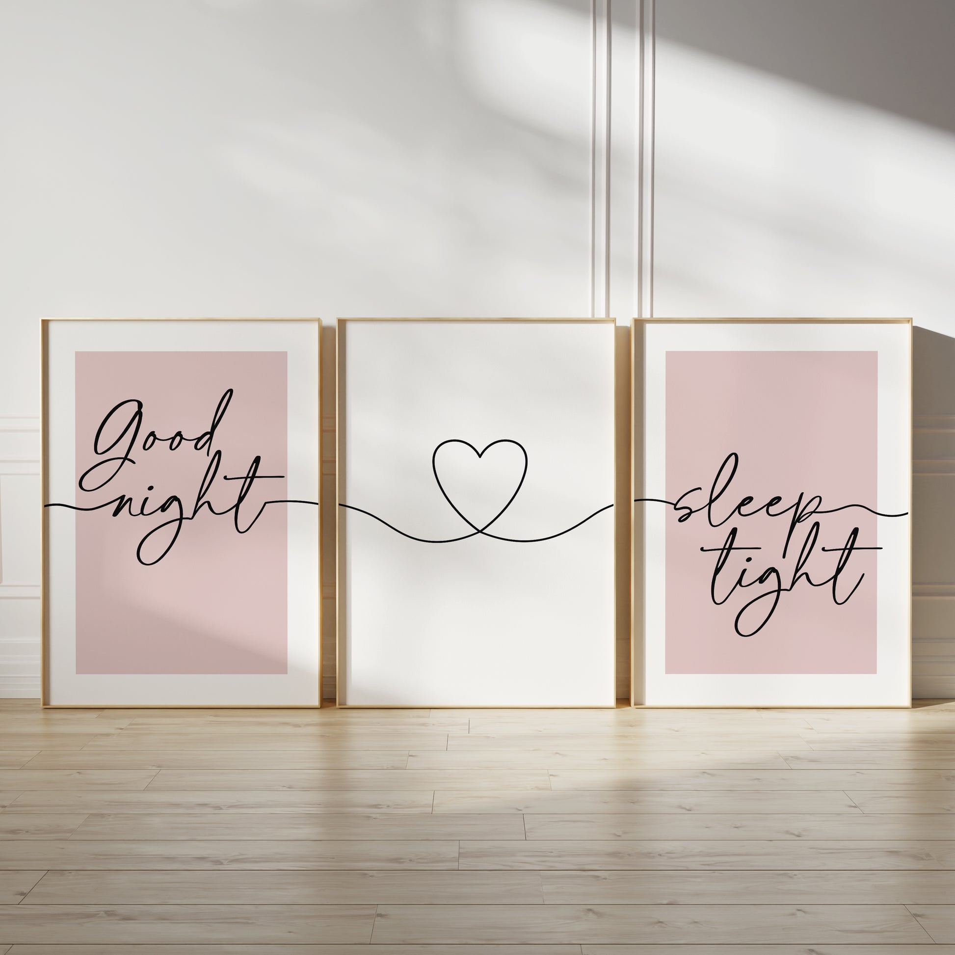 pink bedroom wall art prints with romantic quotes