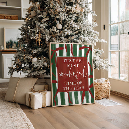 Red & Green Christmas Wall Art Print