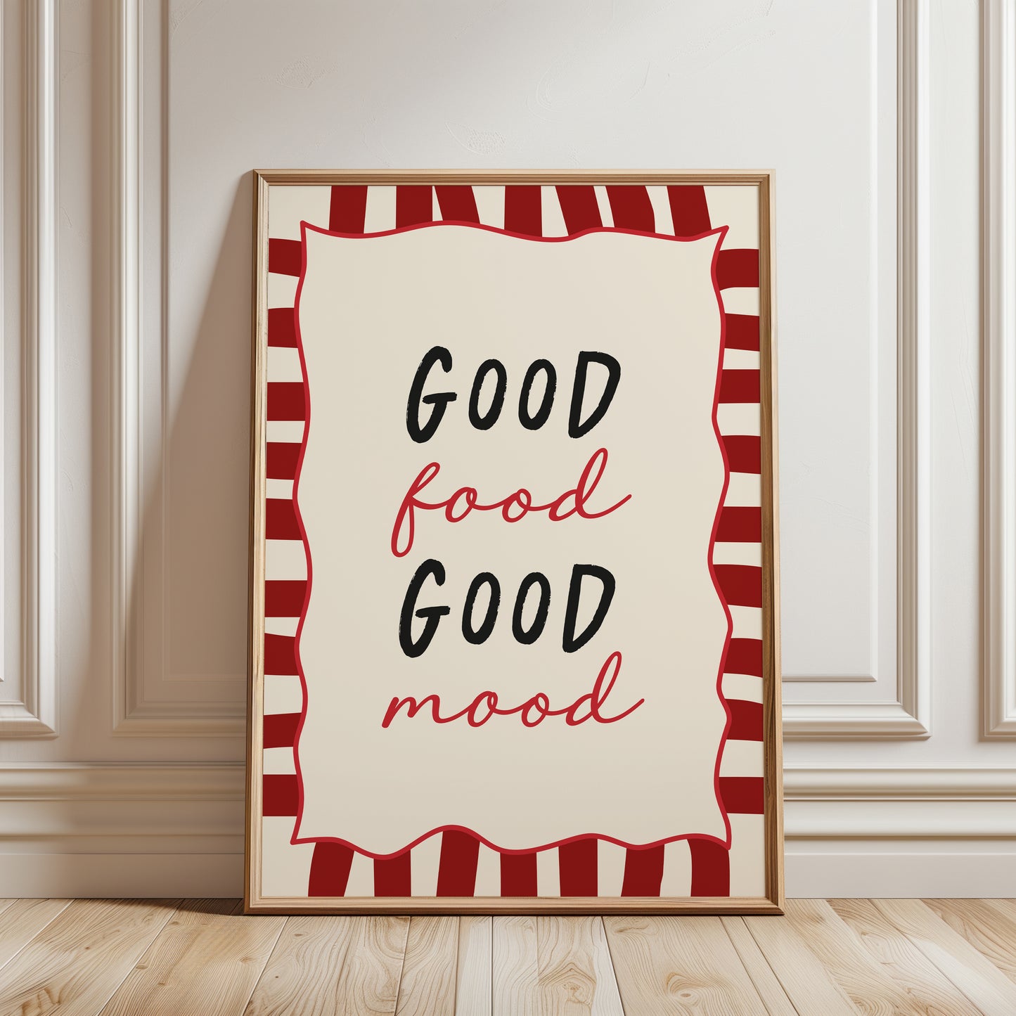 Kitchen Print, Good Food Good Mood, Red