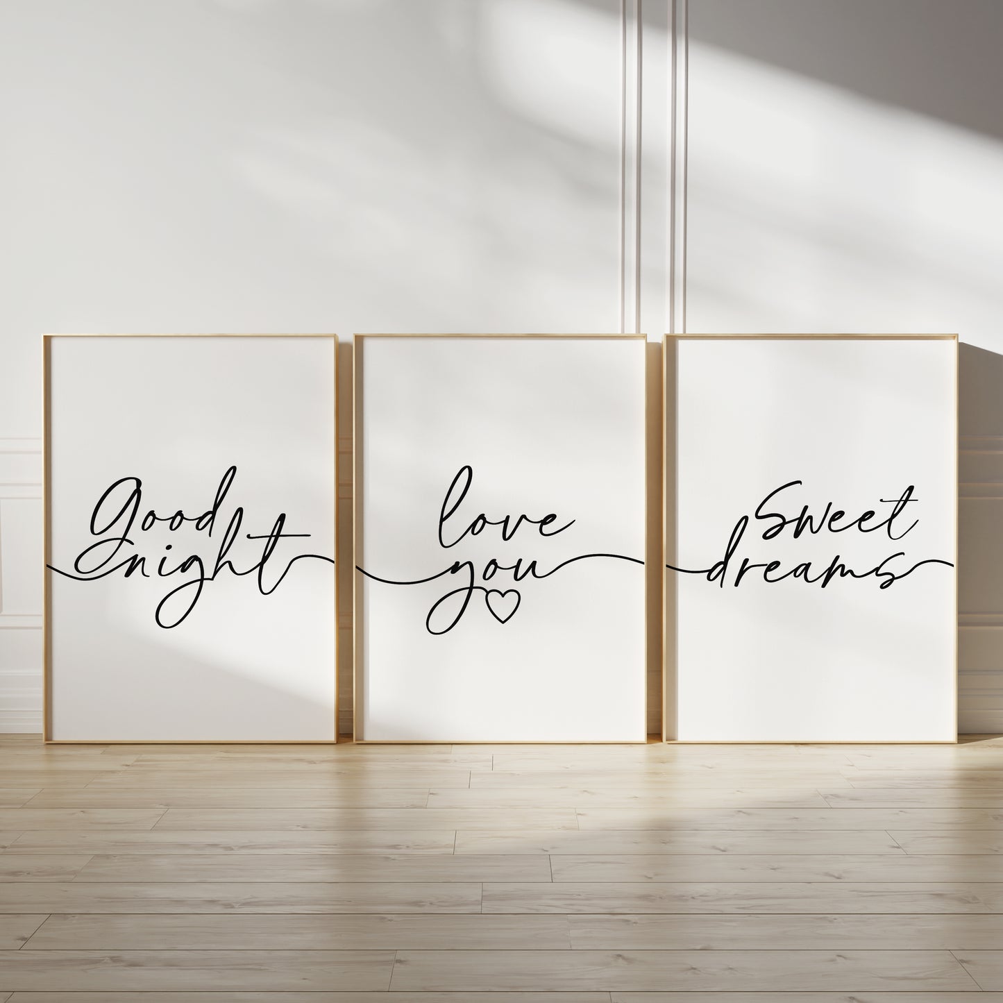 Romantic bedroom wall art prints, set of three posters