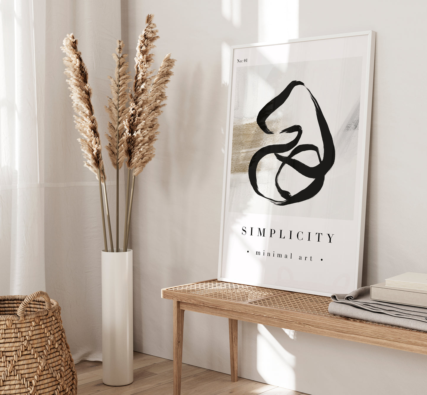Set of 3 Neutral Abstract Wall Art Prints