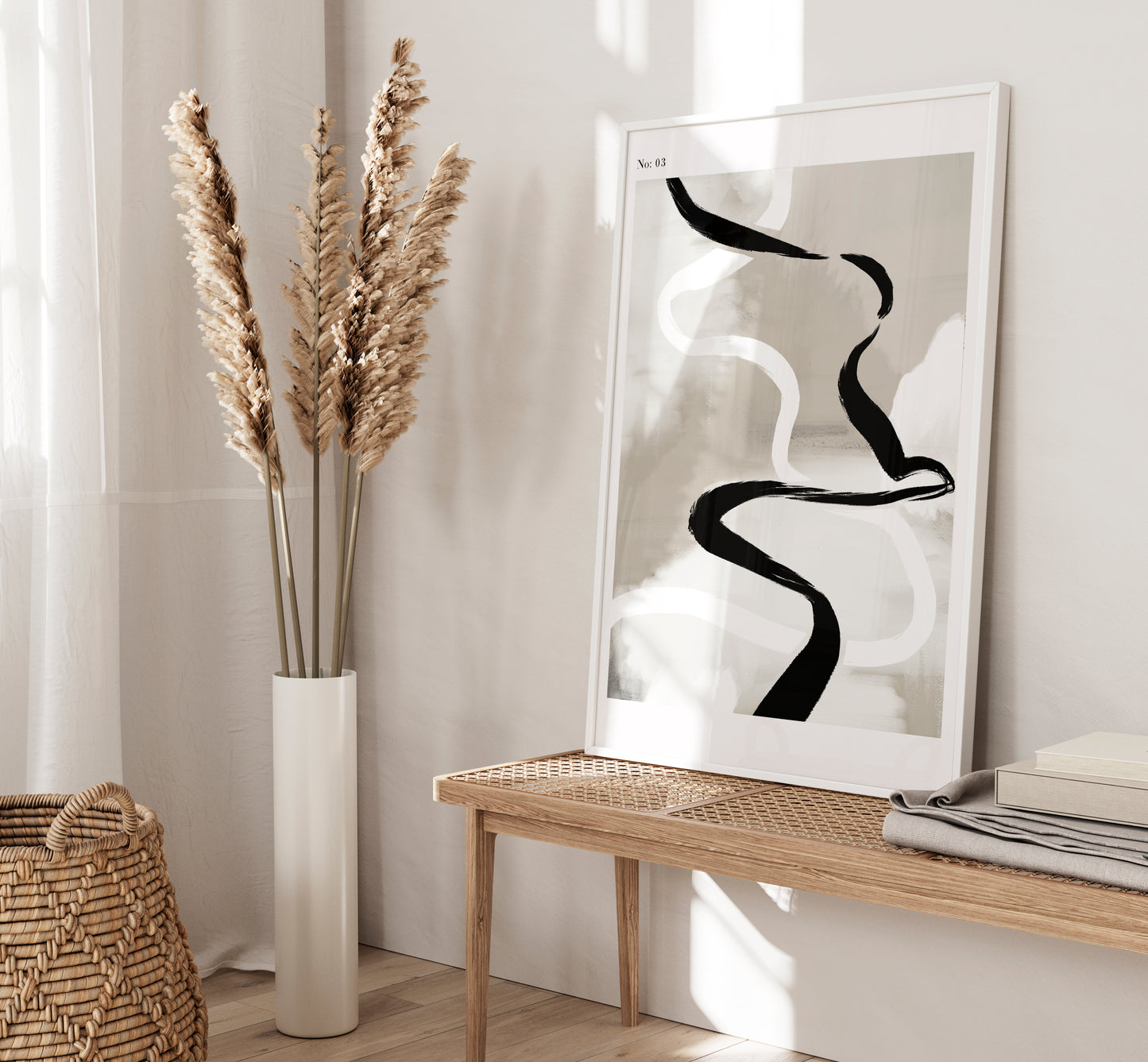 Set of 3 Neutral Abstract Wall Art Prints