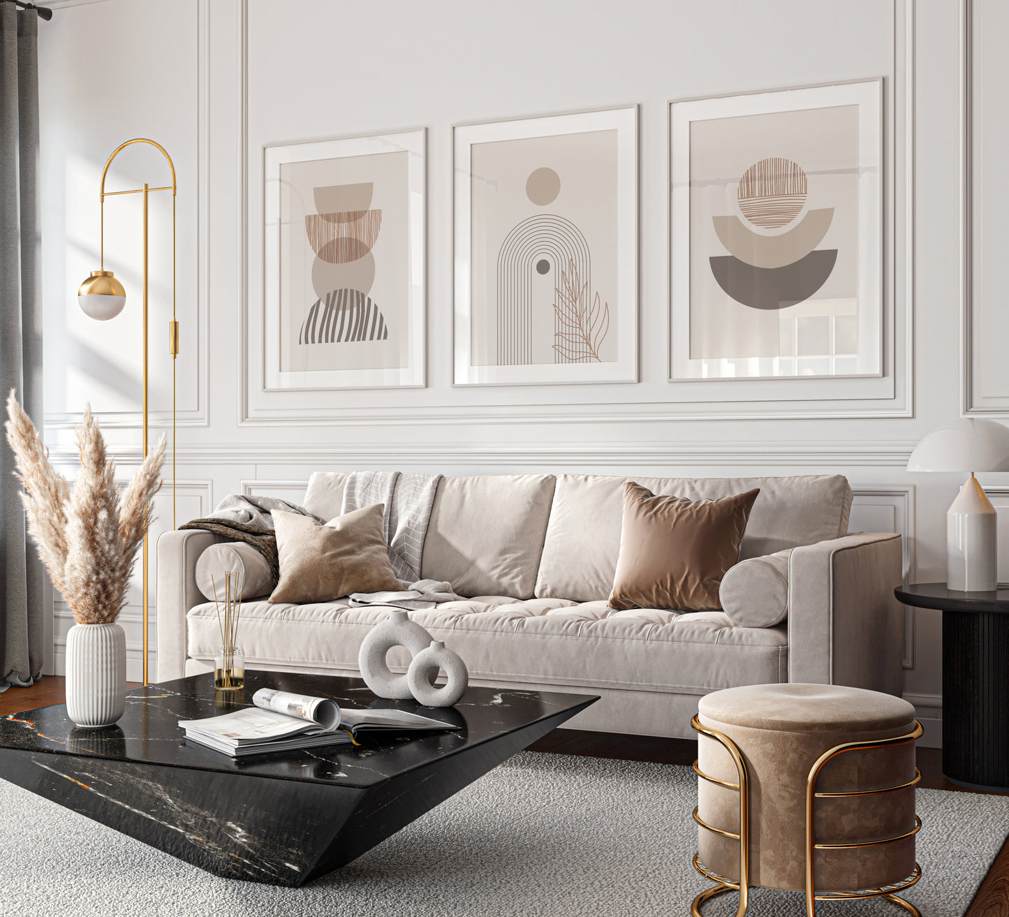Set of 3 Neutral Boho Wall Prints