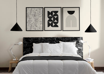 Set of 3 black and beige watercolour boho Prints