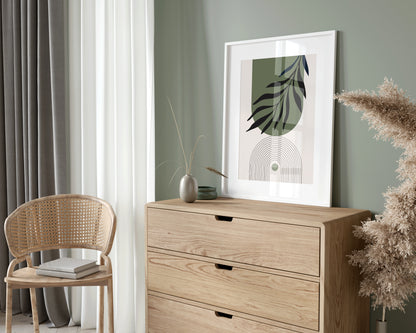 Set of 3 Green Boho Wall Art Prints