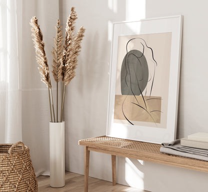 Set of 3 Taupe, Grey & Beige Wall Prints