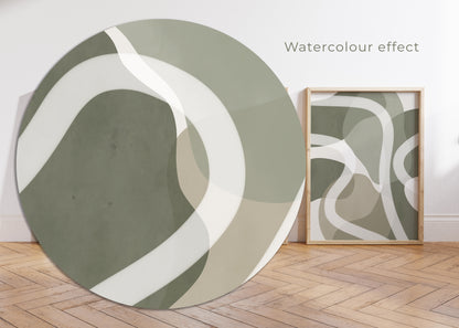 Set of 3 Sage Green Abstract Wall Art Prints