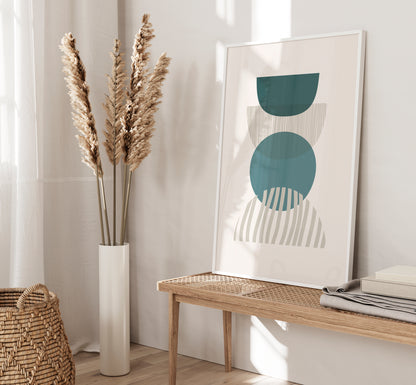 Set of 3 Teal Boho Wall Prints