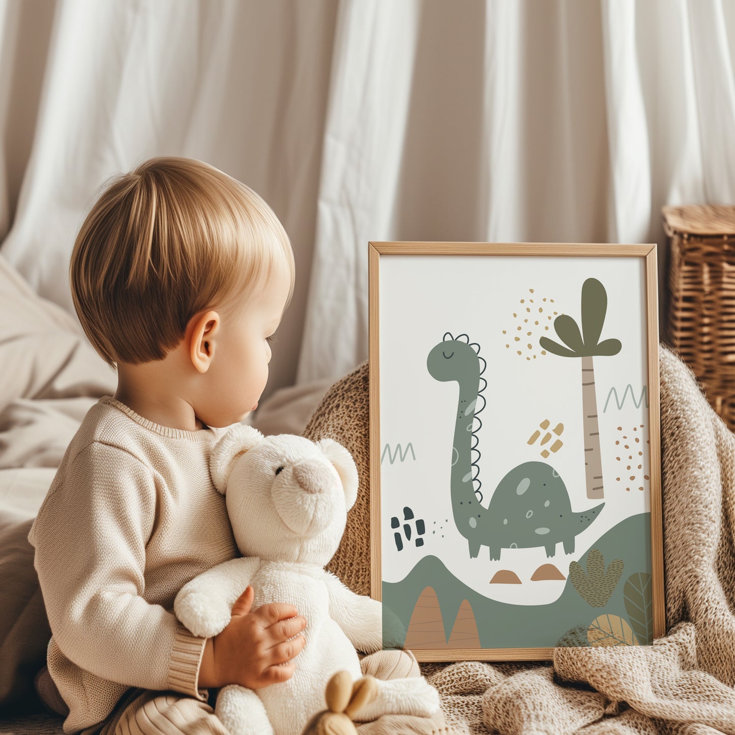 Set of 3 Cute Dinosaur Nursery Wall Prints