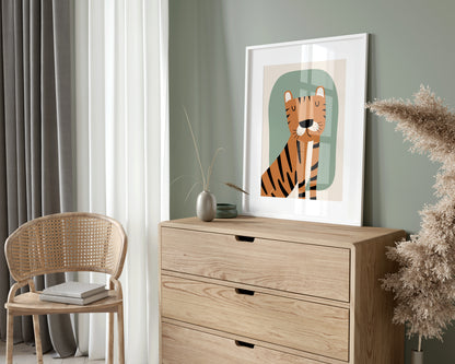 Set of 3 sage green jungle safari Nursery Wall Prints