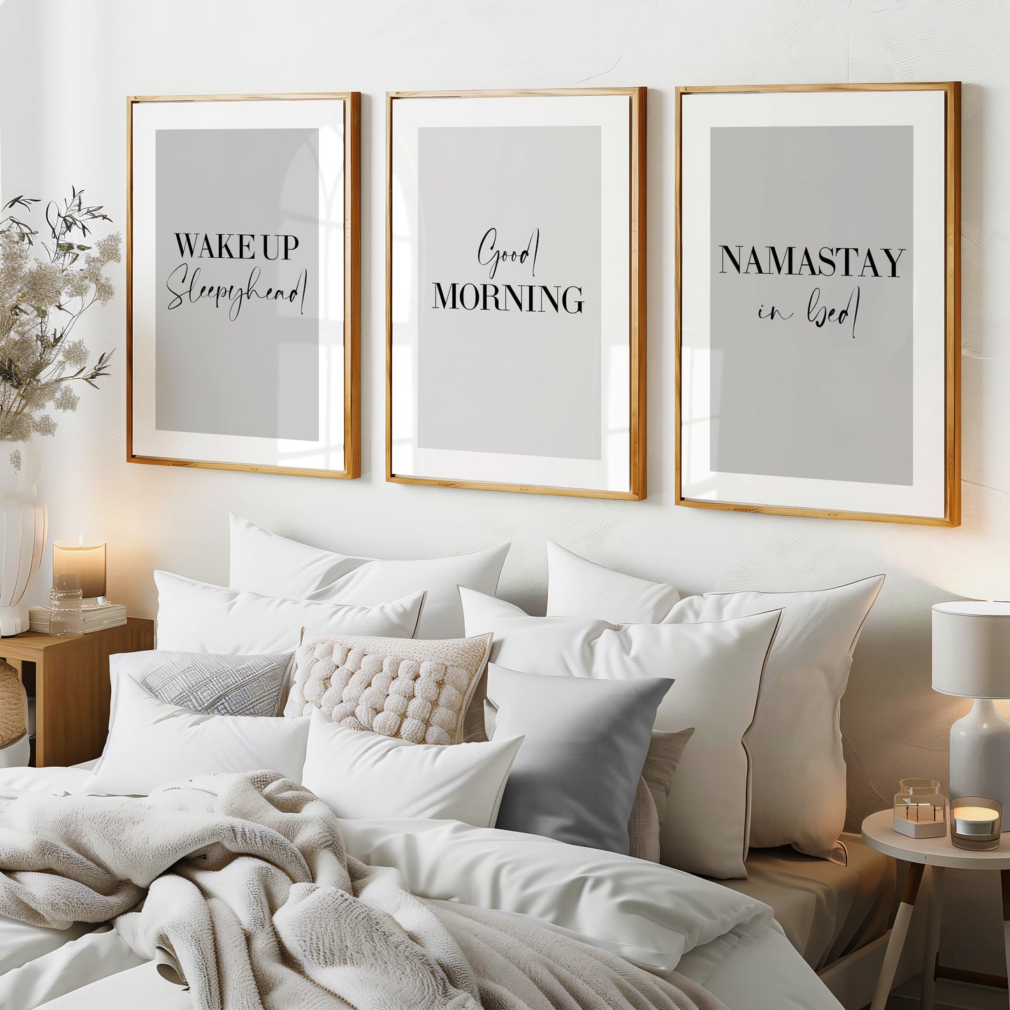 Set of 3 Bedroom Prints, Choose Your Colour