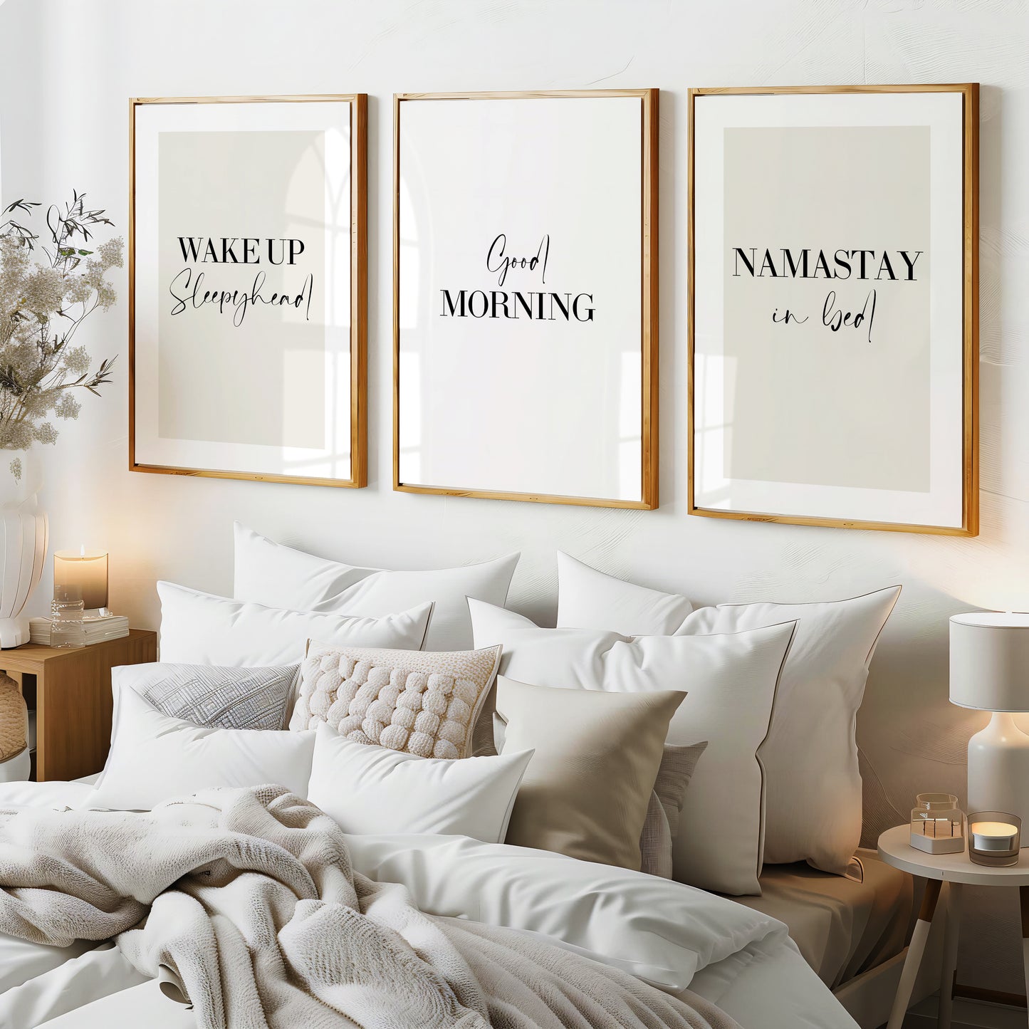 Set of 3 Bedroom Prints, Choose Your Colour