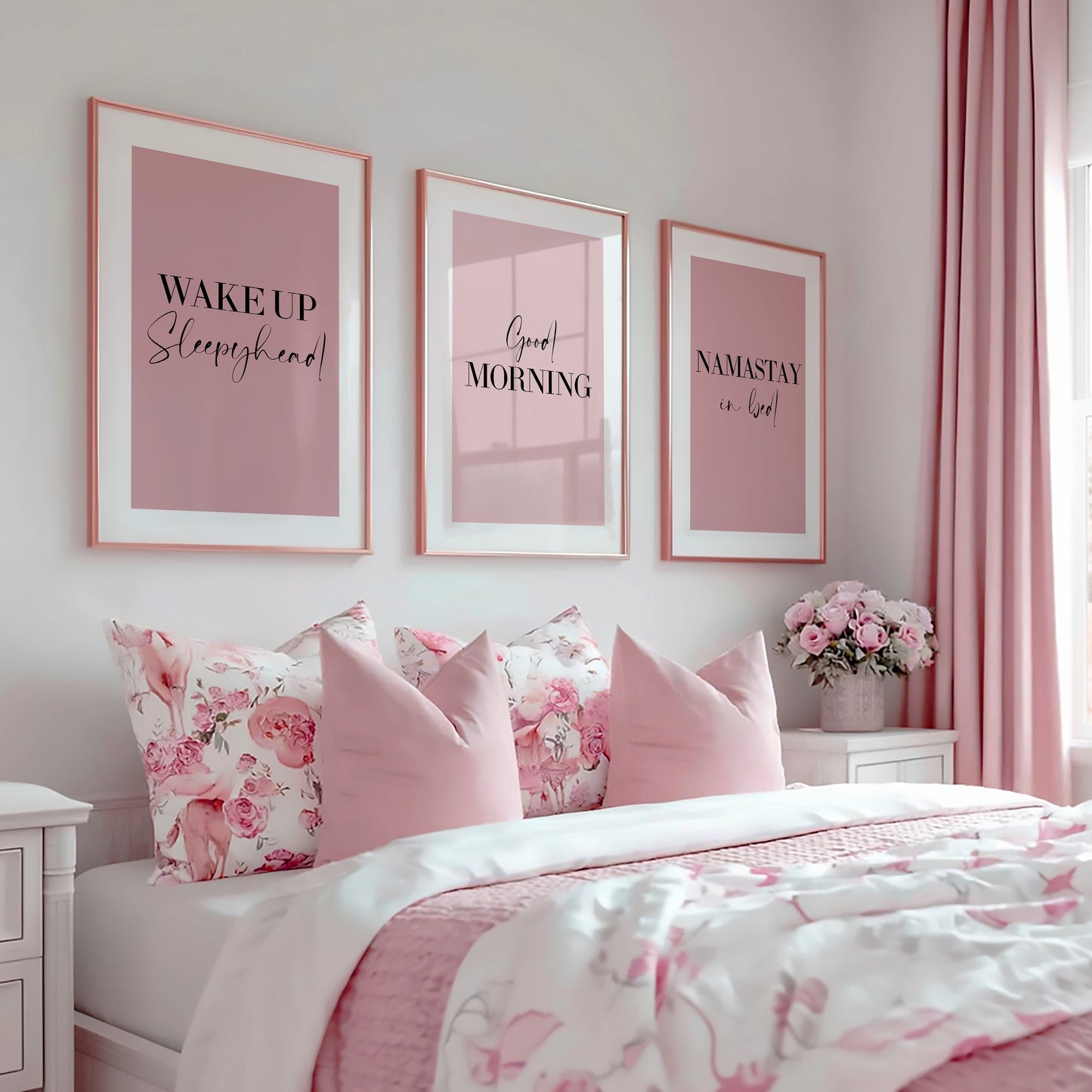 Set of 3 Bedroom Prints, Choose Your Colour