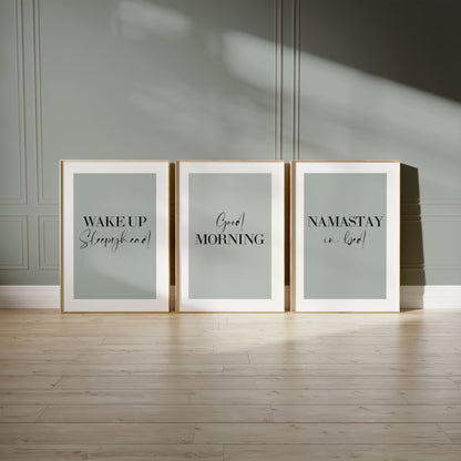 Set of 3 Bedroom Prints, Choose Your Colour