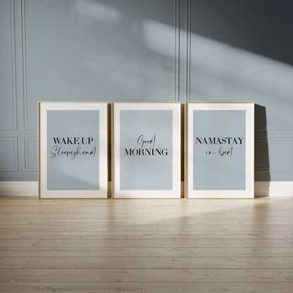 Set of 3 Bedroom Prints, Choose Your Colour
