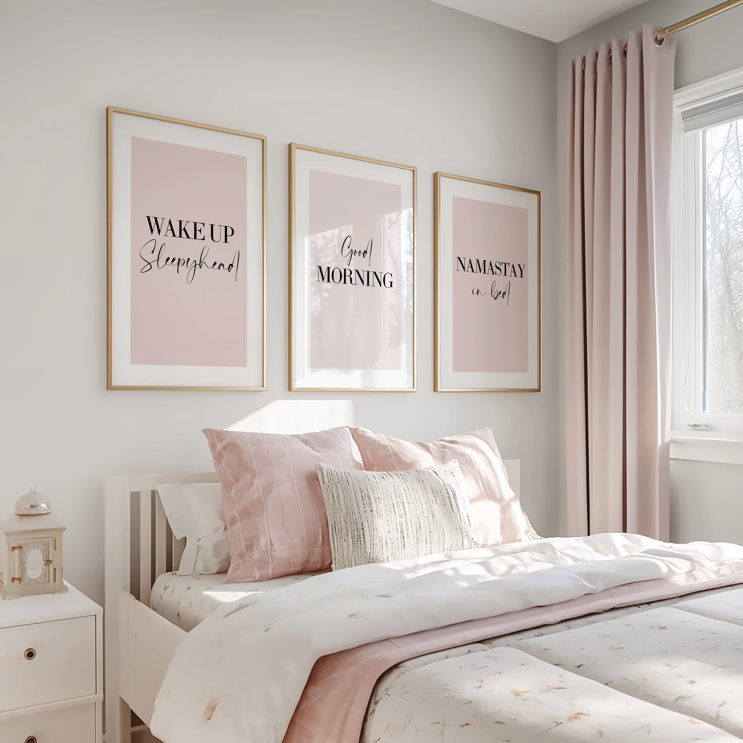 Set of 3 Bedroom Prints, Choose Your Colour