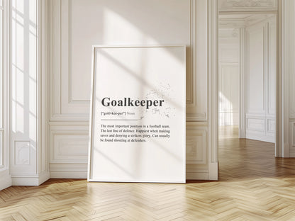 Set of 3 Black & Grey Abstract Goalkeeper Wall Art Prints