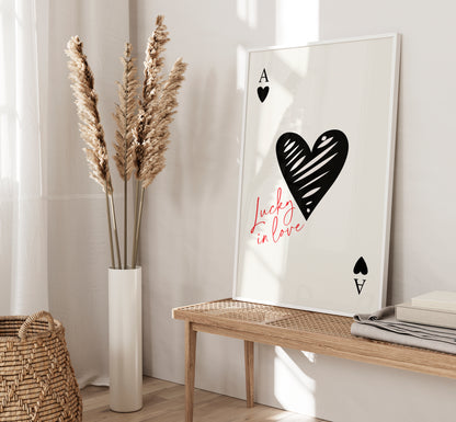 engagement gift, ace of hearts playing card print