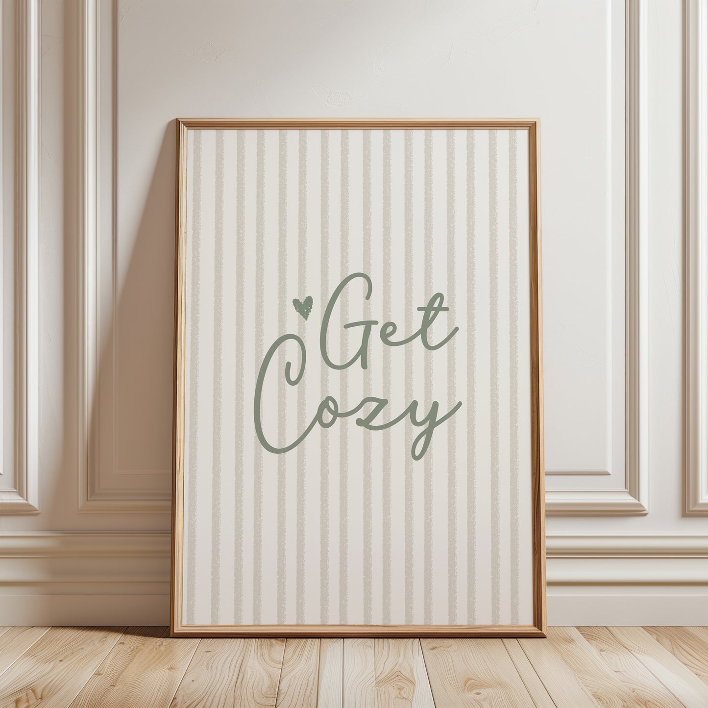 Set of 3 Sage Green Bedroom Prints, Get Cozy