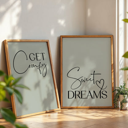Set of 2 Bedroom Prints, Sage Green